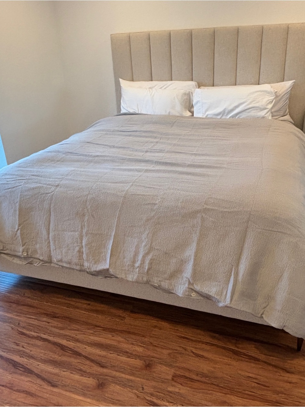 West Elm Organic Cotton King Duvet Cover Platinum Gray